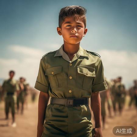 小孩哥阅兵震撼后，苦练正步引关注