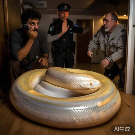 白化蟒蛇无攻击性，警助联系保护