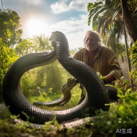 大爷勇抓两米眼镜王蛇：惊险瞬间引网友热议